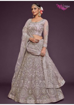 Purple   Soft Net Lehenga